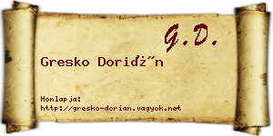 Gresko Dorián névjegykártya